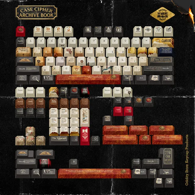 221B Cipher Notebook Keycap Set 1