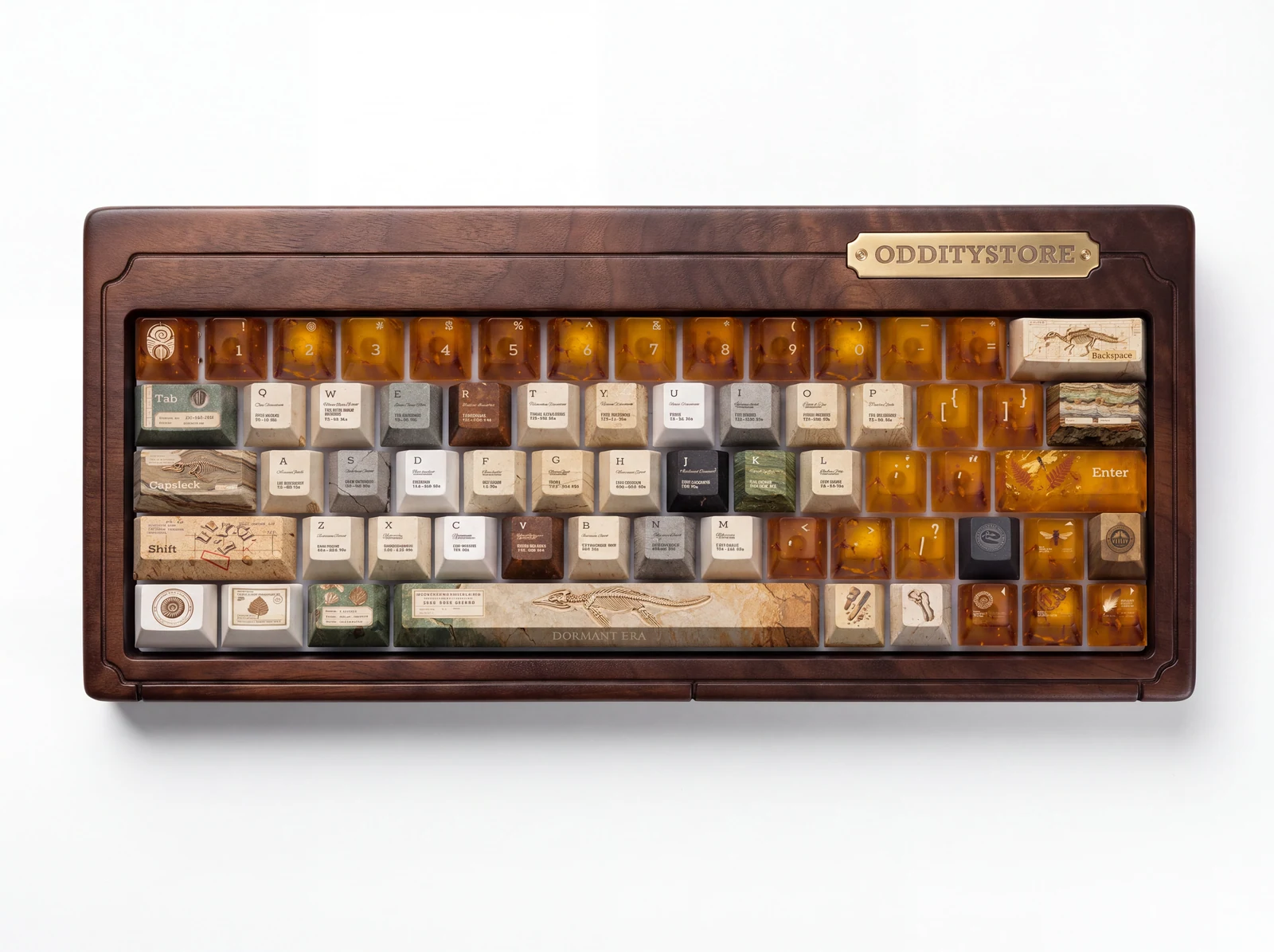 眠れる紀元キーキャップと木製キーボード