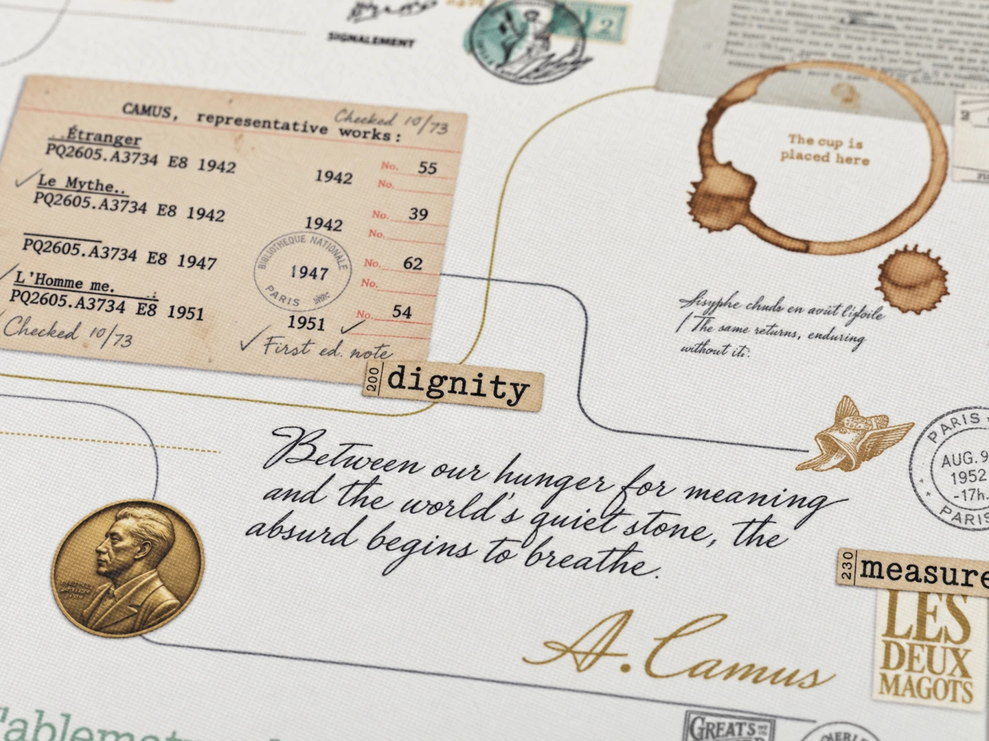 Camus: The Breath of Existence Desk Mat — Surface detail
