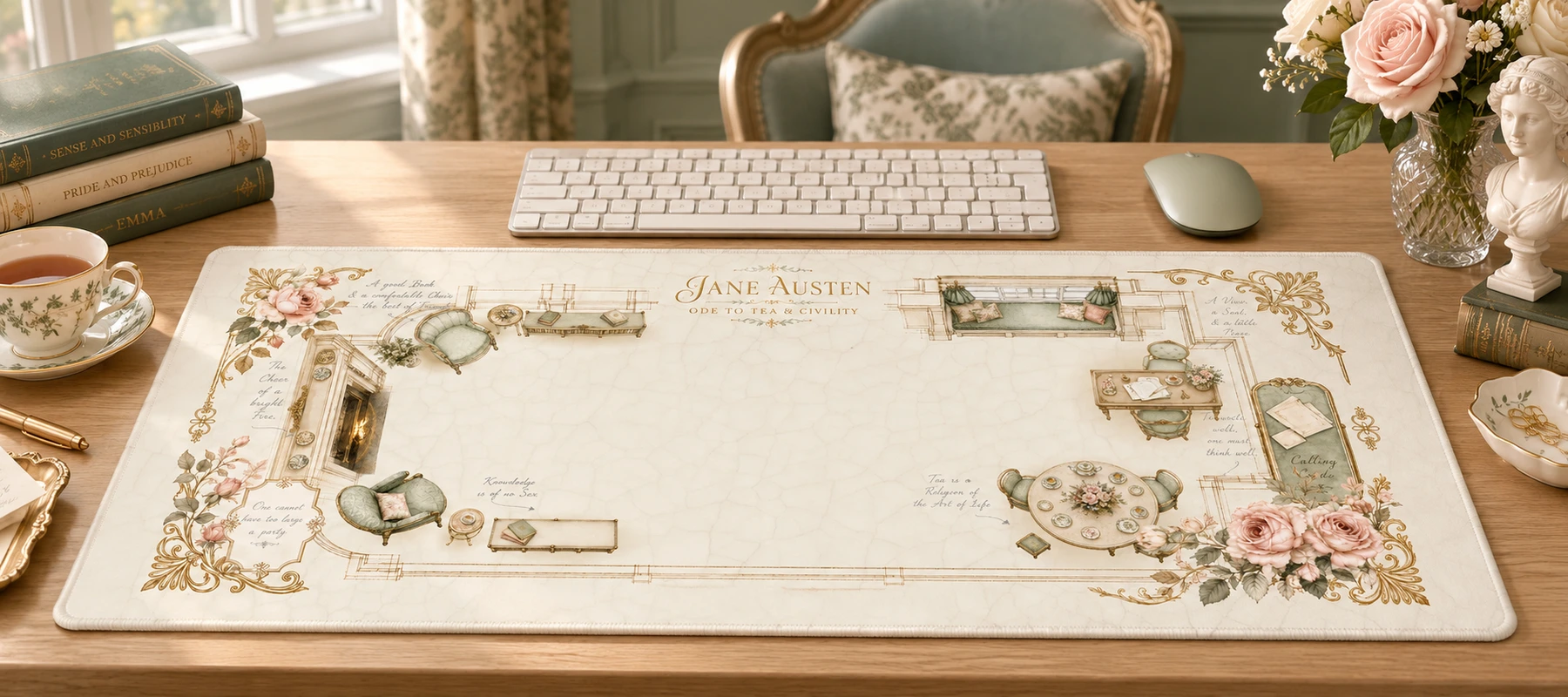 Jane Austen: A Tribute in Tea Desk Mat