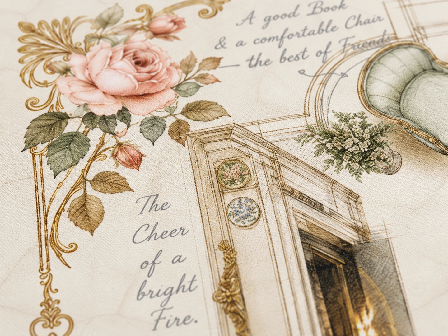 Jane Austen: A Tribute in Tea Desk Mat — Surface detail
