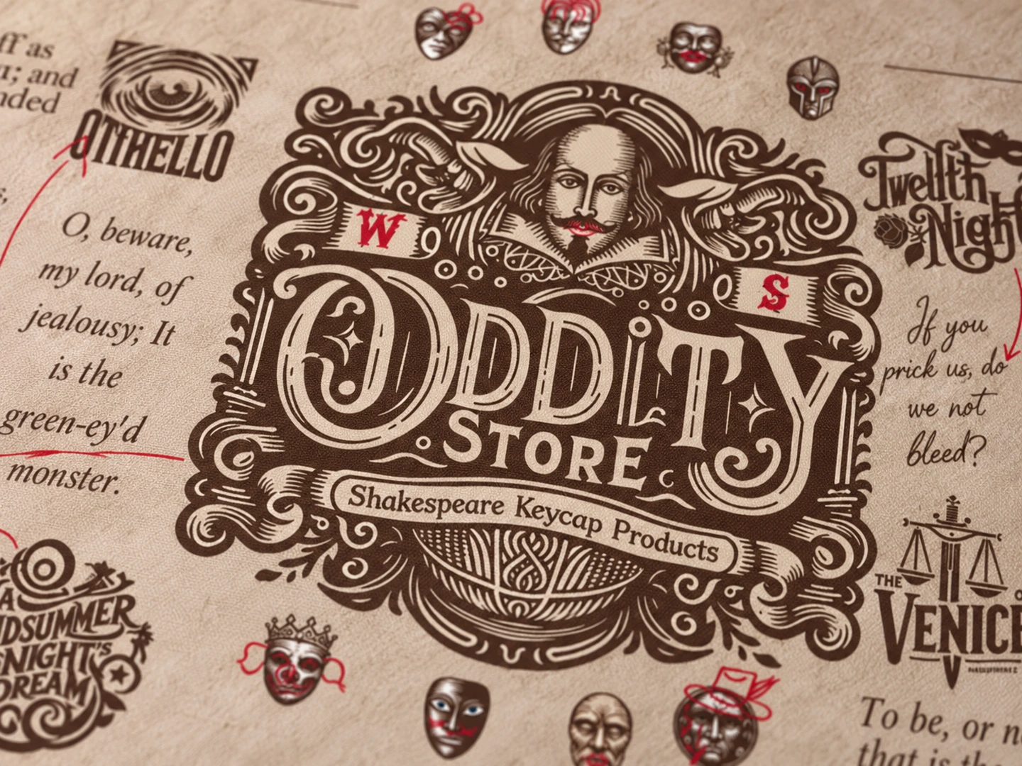 Shakespeare Plays Desk Mat — Surface detail