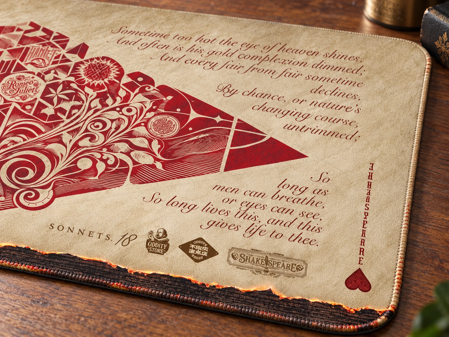 Shakespeare Sonnets Desk Mat — Edge stitching