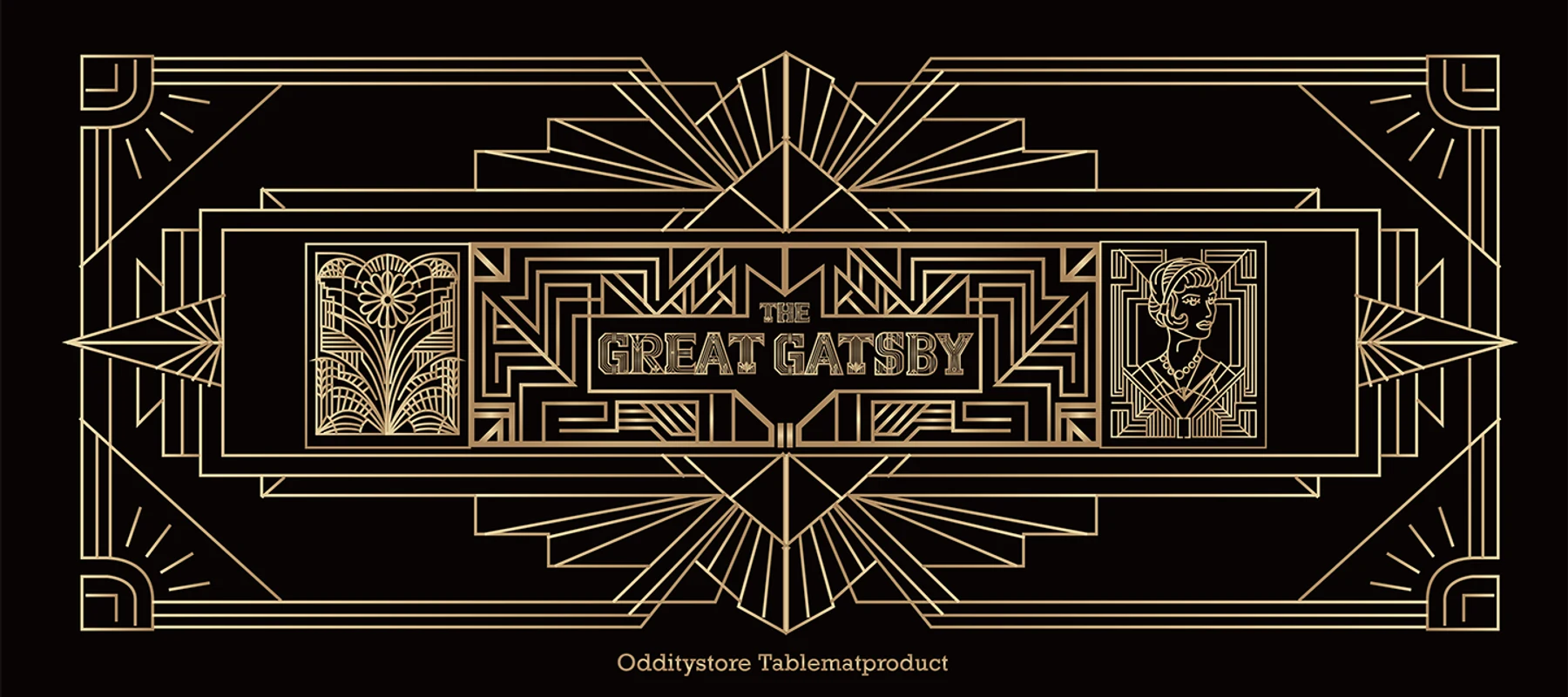 Gatsby's Golden Dream Desk Mat