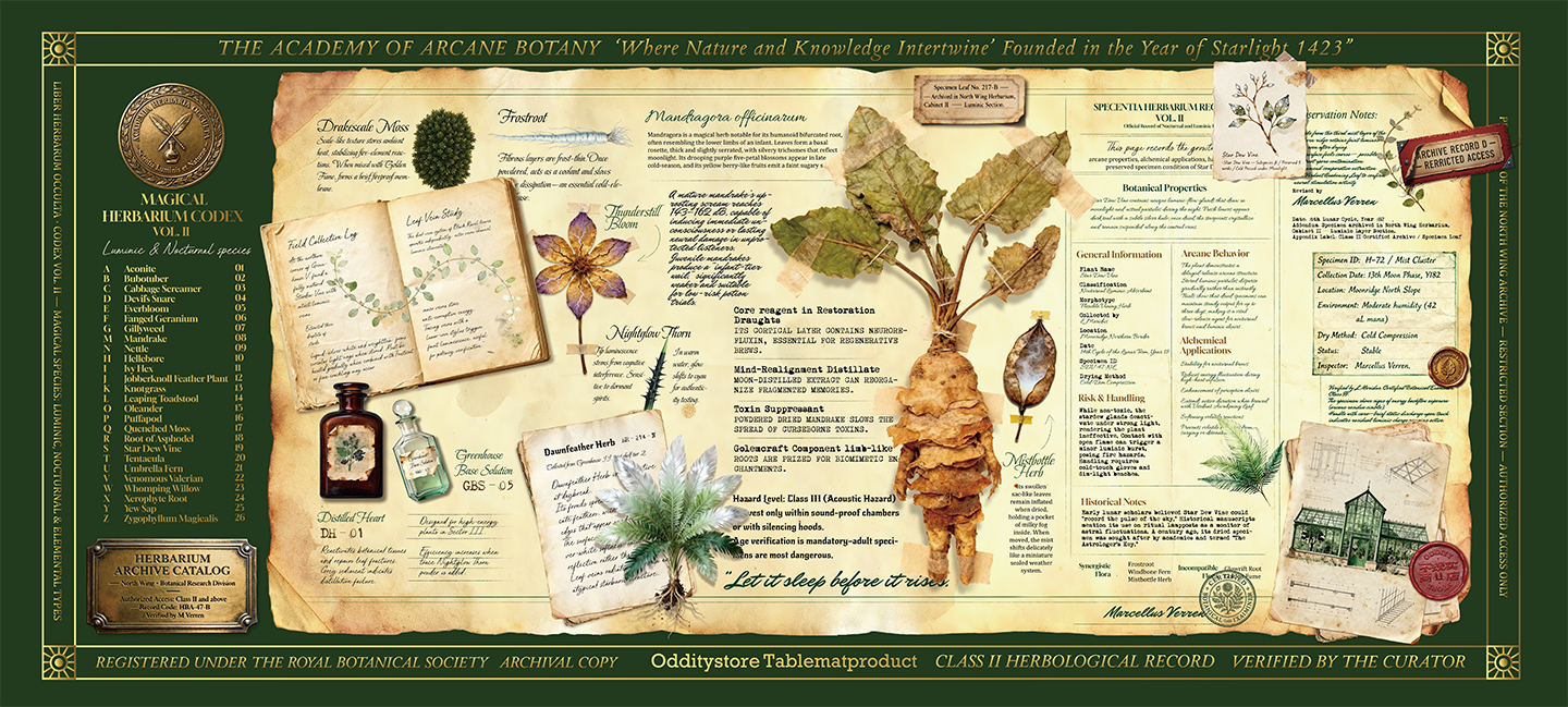 Herbology Magical Greenhouse Desk Mat